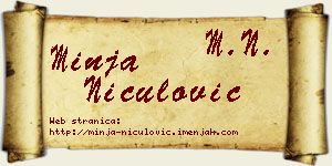 Minja Niculović vizit kartica